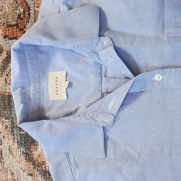 Sezane Blue Tomboy Button Down Shirt SZ 40 - Picture 3 of 4